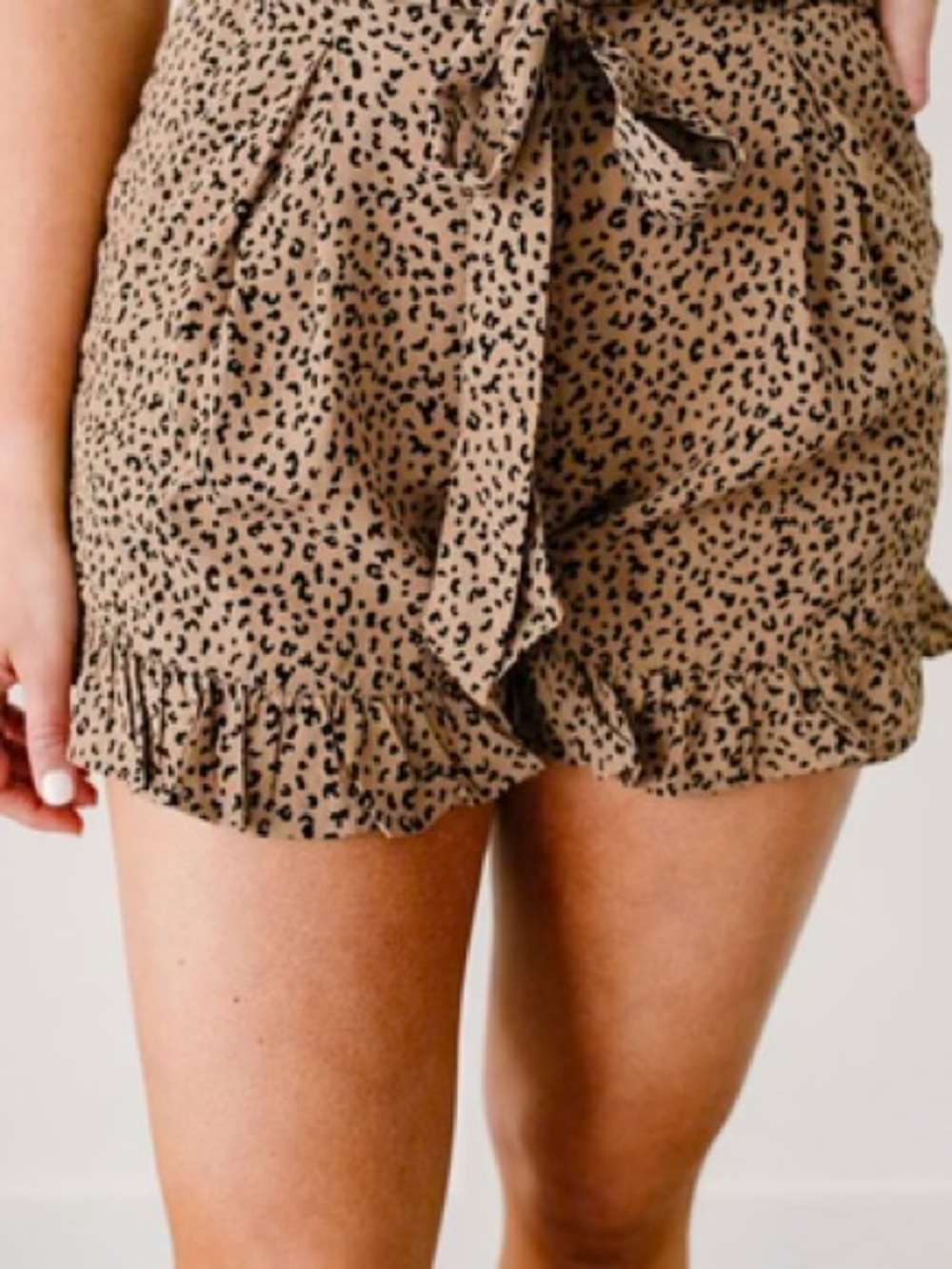 ◾️NEW! Mittoshop Leopard Print Tie-Waist Ruffle Shorts with Pockets 🐆